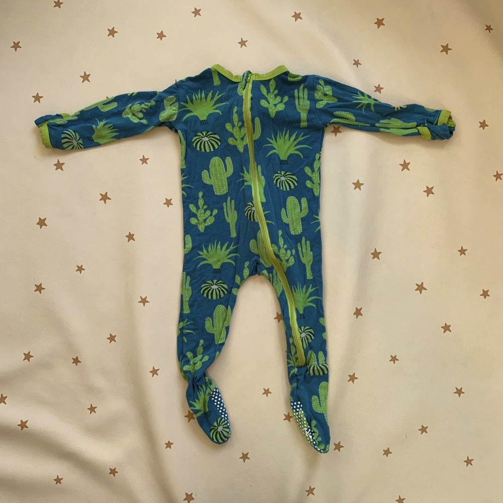 Kickee Pants cactus PJs (size 6-9M)
